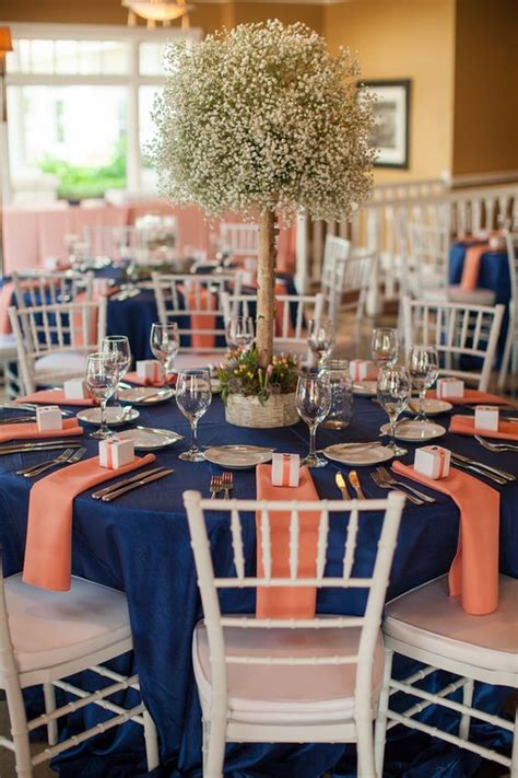 coral peach and navy blue wedding theme|navy blue wedding party.